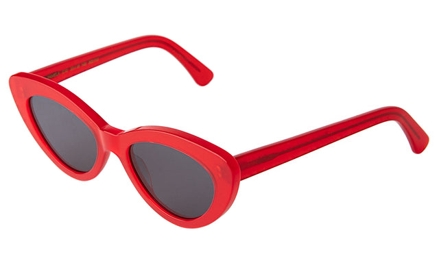 Pamela Sunglasses side view in Red / Grey Flat