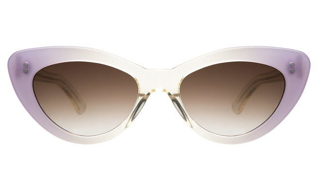 Pamela Sunglasses in Split Champagne Lilac with Brown Flat Gradient