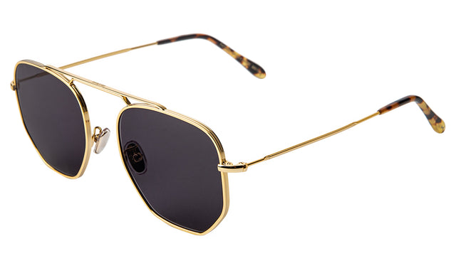 Patmos Sunglasses Side Profile in Gold Grey Flat