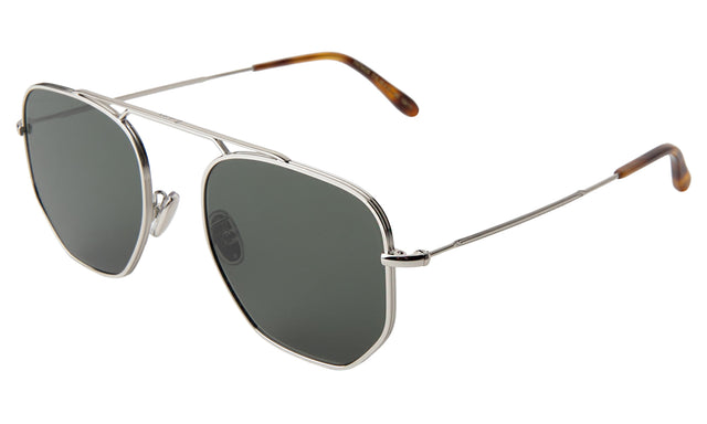 Patmos Sunglasses Side Profile in Silver / Olive Flat