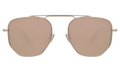 Front view of Patmos Sunglasses in Rose Gold/Pale Gold Flat Mirror