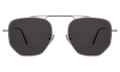 Front view of Patmos Sunglasses in Silver/Grey Flat