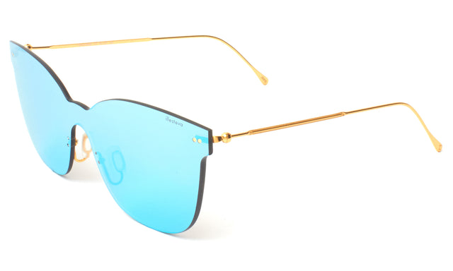 Piazza Mask Sunglasses Side Profile in Ice Blue / Ice Blue