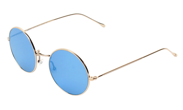 Porto Cervo Sunglasses side view in Gold / Light Blue Mirror