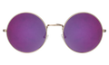 Front view of Porto Cervo Sunglasses in Gold/Pink Mirror