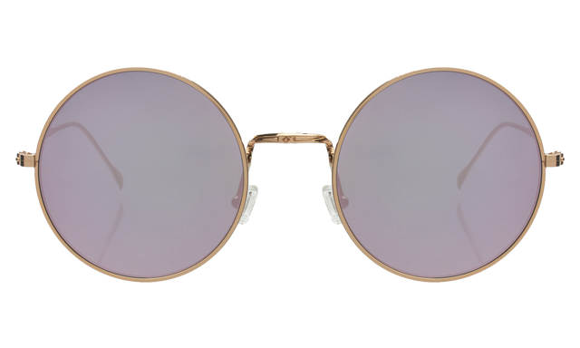 Porto Cervo Sunglasses front view in Gold Rose Mirror