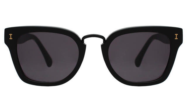 Positano Sunglasses front view in Black with Grey