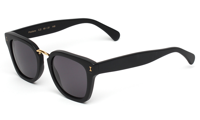  Positano Sunglasses Side Profile in Matte Black with Gold