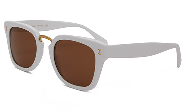 Positano Sunglasses side view in White / Brown