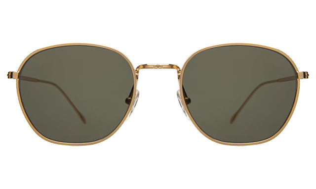 Prince Sunglasses in Gold Olive Flat