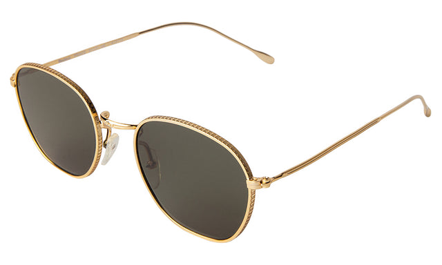 Prince Sunglasses Side Profile in Gold / Olive Flat