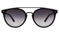 Front view of Puglia Sunglasses in Matte Black/Grey Flat Gradient