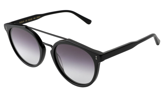 Puglia Sunglasses side view in Matte Black / Grey Flat Gradient