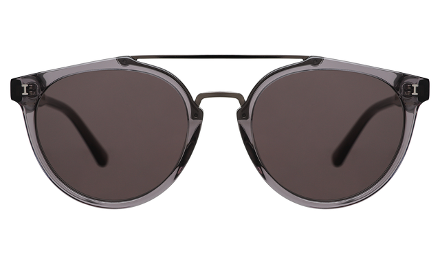 Puglia Sunglasses in Mercury/Gunmetal with Grey Flat