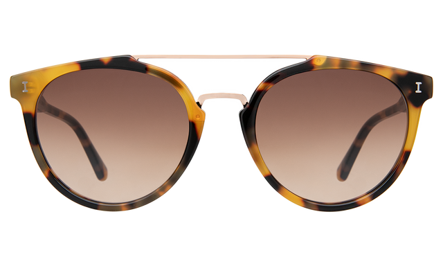 Puglia Sunglasses in Tortoise/Rose Gold with Brown Flat Gradient
