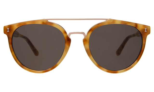Puglia Sunglasses in Amber/Rose Gold Grey Flat
