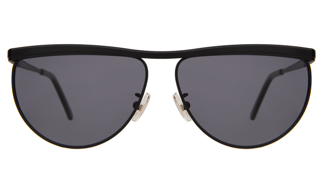 Riviera Sunglasses front view in Matte Black with Grey