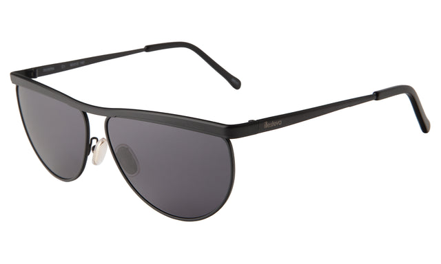 Riviera Sunglasses side view in Matte Black / Grey