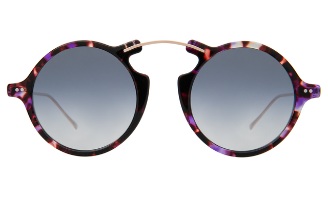 Roma II Sunglasses in  Berry Tortoise with Silver Flat Mirror Gradient