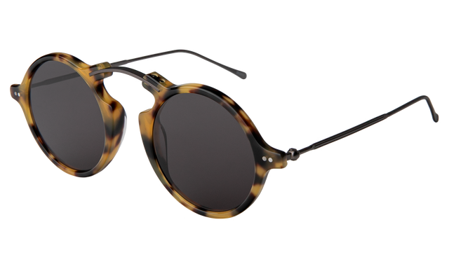 Roma II Sunglasses Side Profile in Tortoise Flat Grey