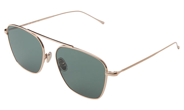 Samos Sunglasses Side Profile in Gold / Olive Flat