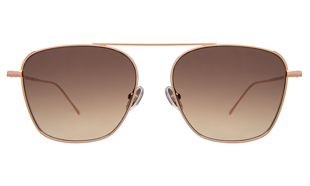 Samos Sunglasses in Rose Gold with Brown Flat Gradient