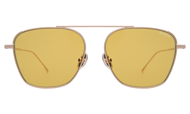 Samos Sunglasses in Rose Gold with Honey Flat See Through