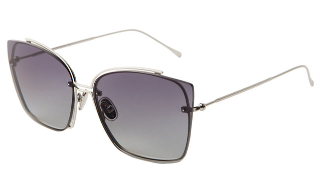 San Isidro Sunglasses Side Profile in Silver Grey Gradient