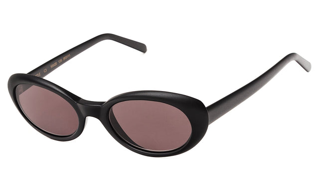  Seattle Sunglasses Side Profile in Matte Black With Grey Flat Lenses