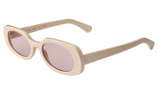 Shirley Sunglasses Side Profile in Cream / Dusty Pink See Through
