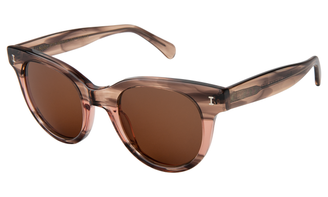 Sicilia Sunglasses Side Profile in  Dusty Peach / Brown