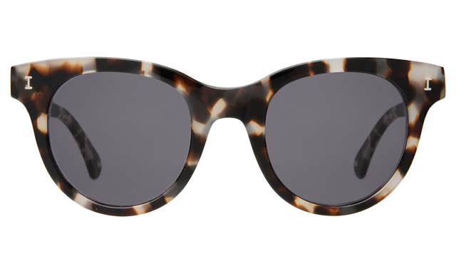 Sicilia Sunglasses front view in White Tortoise with Grey Flat