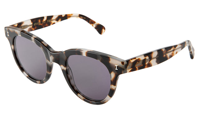 Sicilia Sunglasses side view in White Tortoise / Grey Flat