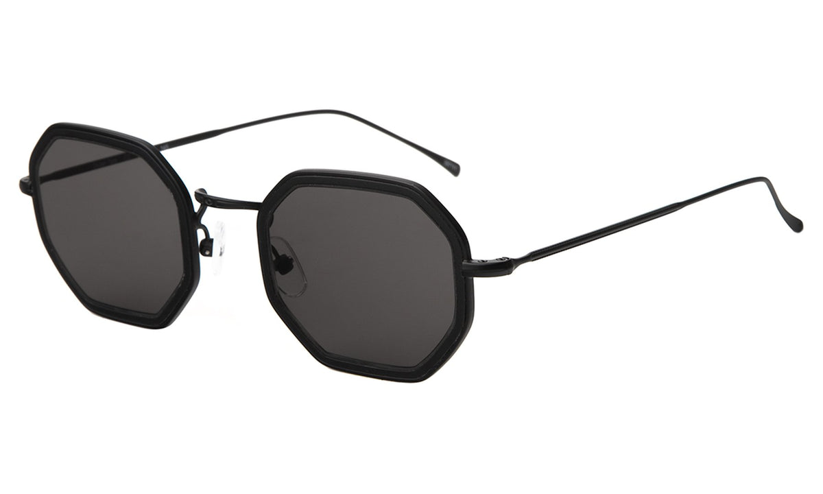 Dylan Tate Sunglasses in Matte Black with Grey Flat lenses, side view