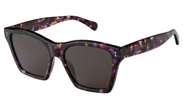 Silverlake Sunglasses Side Profile in Berry Tortoise / Grey Flat