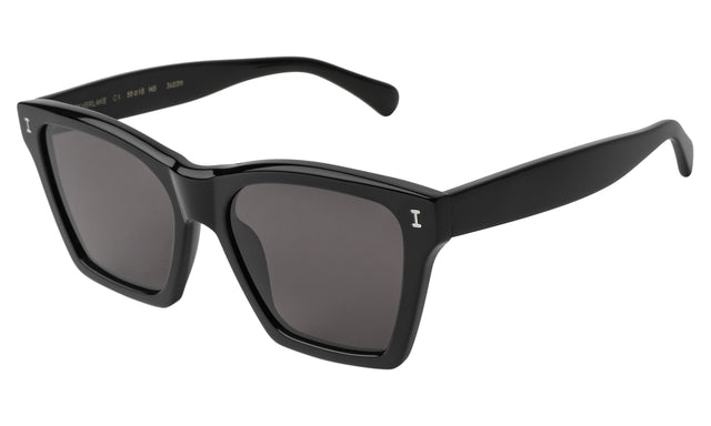 Silverlake Sunglasses Side Profile in Black / Grey Flat