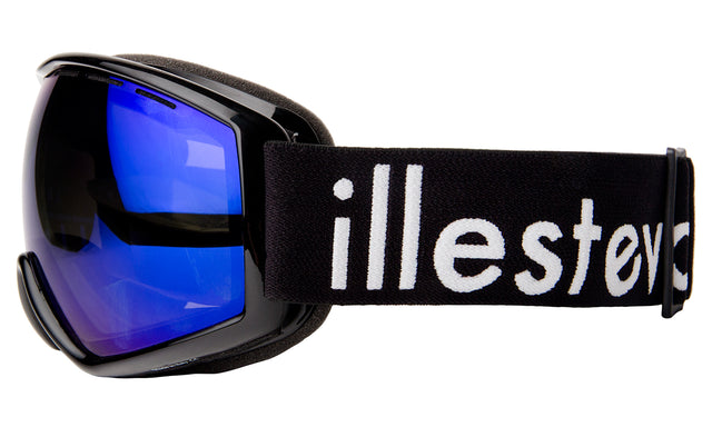 Ski Goggles Side Profile in Black Violet Polarized Mirror