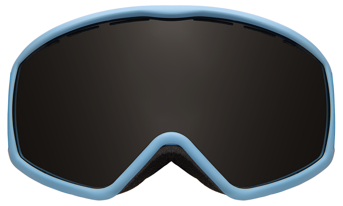 Ski Goggles in Matte Baby Blue Grey Polarized, front view