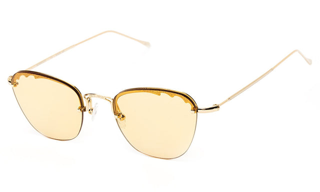 Sorrento Sunglasses side view in Gold / Honey Flat See Through