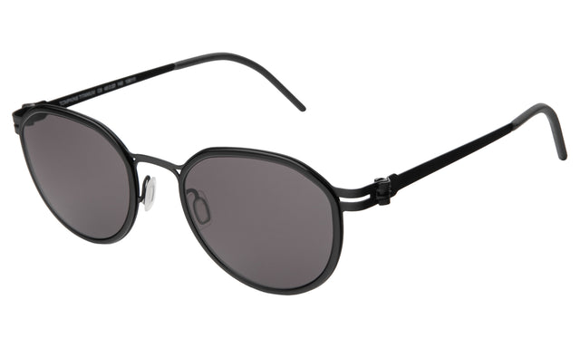 Tompkins Titanium Sunglasses Side Profile in Black/Matte Black / Grey