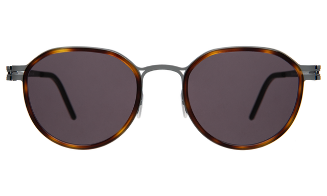 Tompkins Titanium Sunglasses in Havana/Matte Gunmetal with Grey