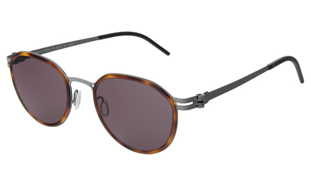 Tompkins Titanium Sunglasses Side Profile in Havana/Matte Gunmetal / Grey