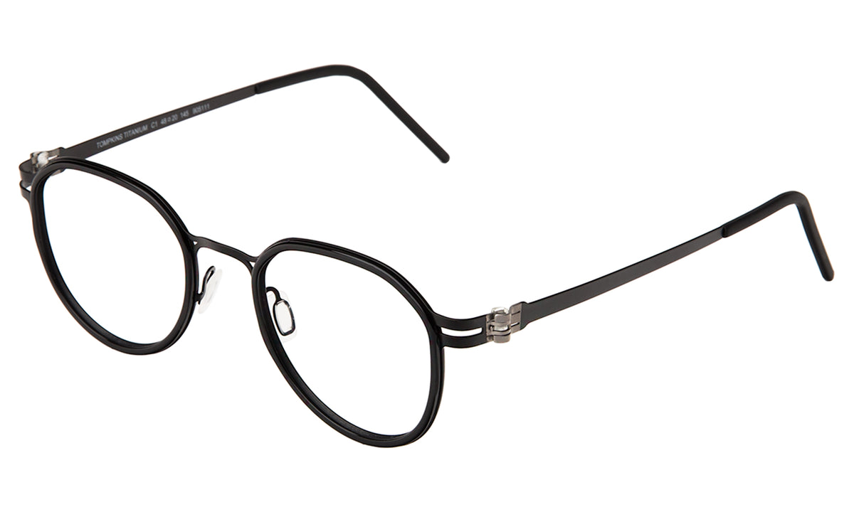 Tompkins Titanium Optical in Black with Matte Black Optical lenses, side view