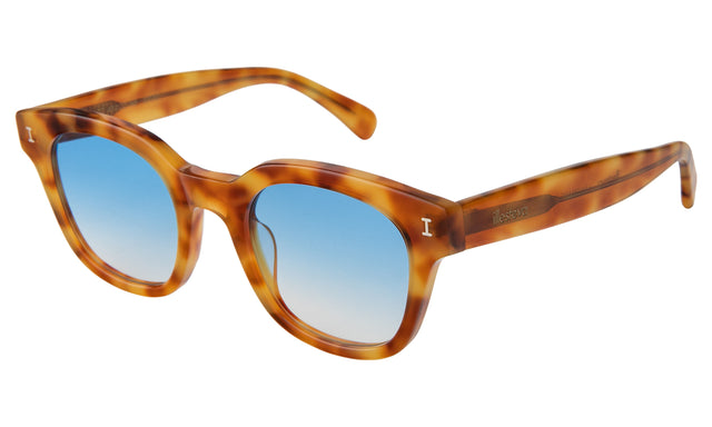 Vail Sunglasses Side Profile in Amber / Blue Flat Gradient See Through