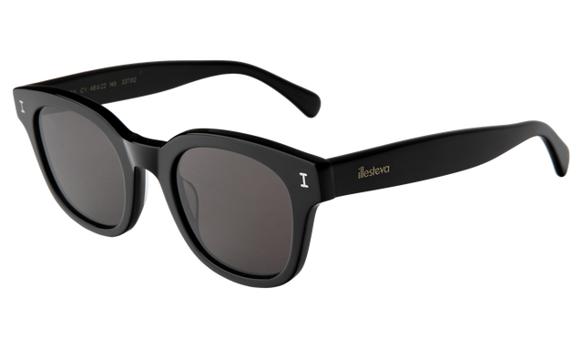 Vail Sunglasses Side Profile in Black / Grey Flat