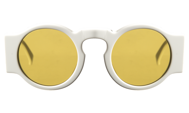 Waston Sunglasses front view in White with Honey See Through