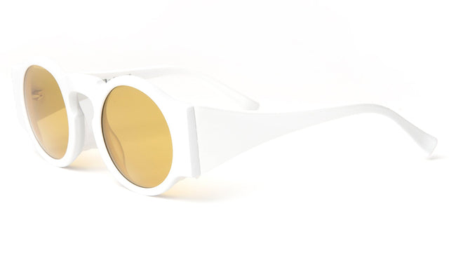 Waston Sunglasses Side Profile in White with Honey See Through Lenses