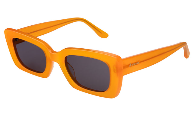 Wilson Sunglasses side view in Blaze Orange / Grey Flat