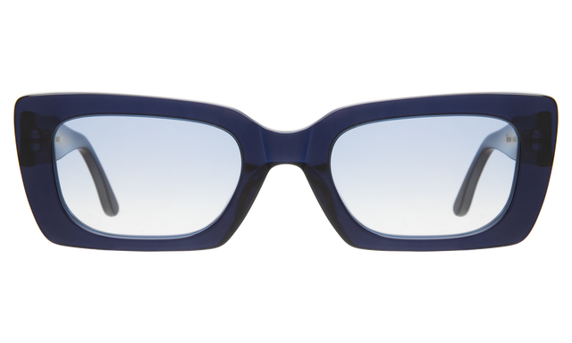 Wilson Sunglasses front view in Navy with Sky Flat See Through