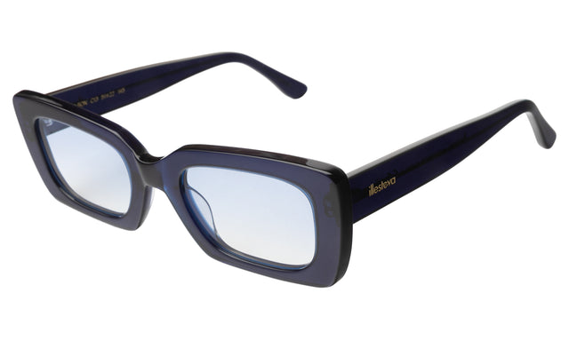 Wilson Sunglasses Side Profile in Navy / Sky Flat See Through